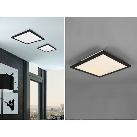 LED Deckenleuchte ALPHA Schwarz Panel eckig Ultra Slim, Quadrat 45cm (1/5)