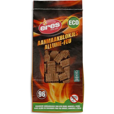 Eres - accendini ecologici per barbecue, fuochi aperti - sacchi di 96 st - eres11662 - 5410458116621