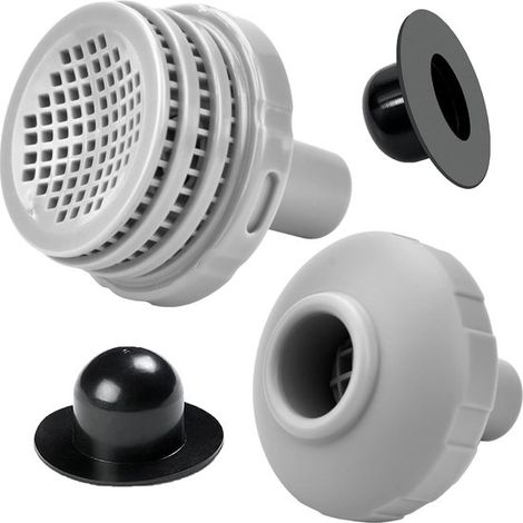 Piscine Hors-sol - 32 mm - Gris - Compatible avec accessoires de piscine Intex/Coleman/Bestway - Kit de pièces - Filtre de piscine & buse (1/5)