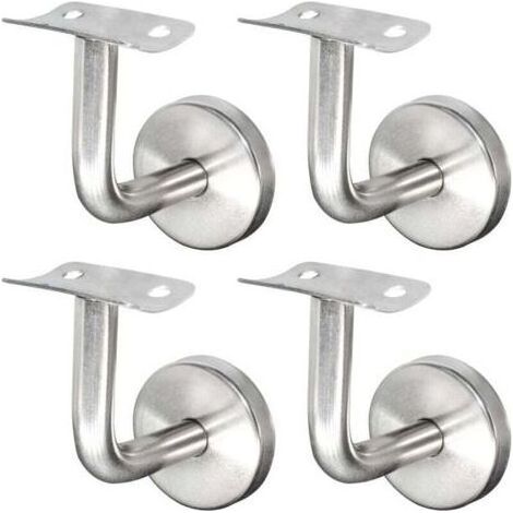 Support de main courante - Carteo - Inox 304 Argent 50mm - Fixation murale robuste pour rampe d'escalier intérieure et extérieure (Lot de 4) (1/5)