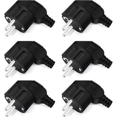 Prise Electrique, 6 Pcs Prise Electrique Male, 250V 16A Fiche Electrique Male, Prise Male Etanche Exterieur, Fiche De Contact (1/5)