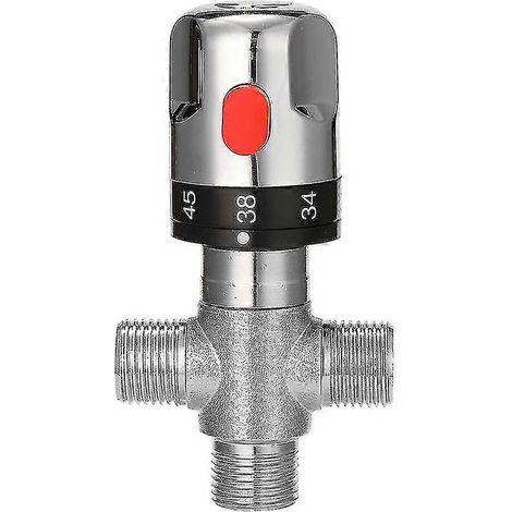 Mitigeur thermostatique réglable en laiton pour salle de bain, mitigeur d'eau chaude/froide, vanne de contrôle de température pour la maison (1/5)