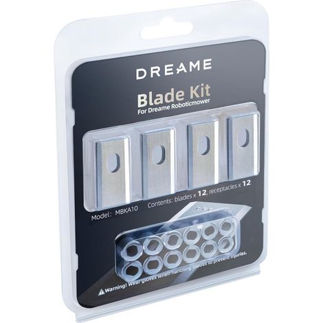 Dreame – Lames de tondeuse robot A1 A1 PRO A2 – Acier SK5 – Détachement rapide – Tranchant 0,9 mm – Lot de 12 pièces