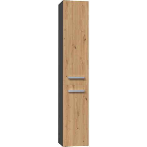 YANA - Bathroom furniture with laundry basket - 31x30x174 cm - Bathroom storage column