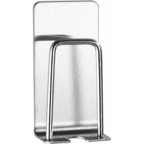 Porte-brosse à dents en acier inoxydable, sans perçage, rangement inversé, pour salle de bain (1/5)