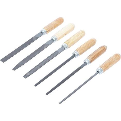 Jeu de Limes Aiguilles 6 pcs 100 mm - Manche en Bois - Précision et Confort d Utilisation, Acier - D-Work (1/5)