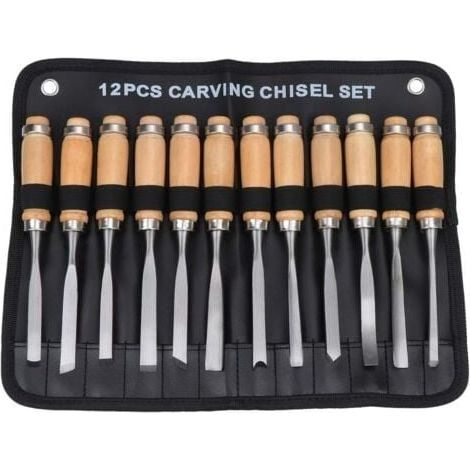 Holzschnitz-Handmeißel-Set, 12-in-1-Holzmeißelwerkzeug FLITI (1/4)