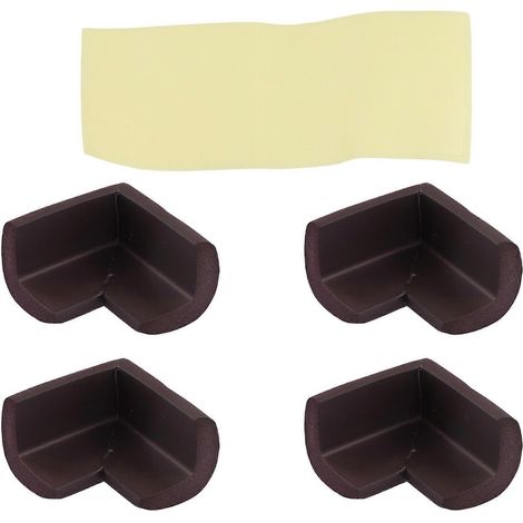 Lot de 4 protections d'angle pour tables et bureaux pour bébés et jeunes enfants (couleur café) - JBMEDIA (1/4)