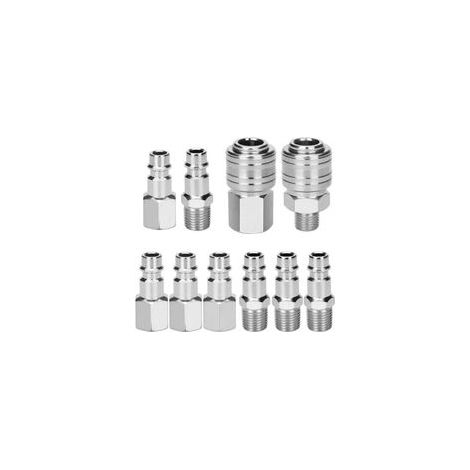 10 Stück 1/4" BSP Kompressorverschraubungen, OUYLAF, Schnellkupplungen für Druckluft, Kompressorschlauch und pneumatische Düse (1/5)