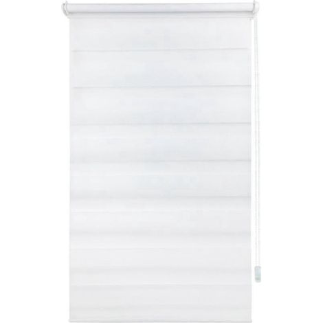 Store double enrouleur avec fixations à pince, sans perçage, pour fenêtres et portes, blanc (1/5)