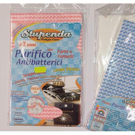 BRIANTINA - STUPENDA - 2 PANNI ANTIBATTERICI PURIFICO PER LA PULIZIA DI FORNI E FORNELLI
