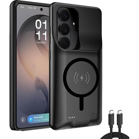Coque Batterie pour Galaxy S23 FE, 10000mAh Chargeur Portable Batterie Externe Rechargeable Magnétique Chargement sans Fil de Protection Secours étendue Chargement Externe (1/5)