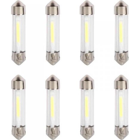 8 Pezzi Lampada Led Siluro 39mm T11 SV8.5 COB C5W C10W 12V 1W 100lm Bianco Freddo 6500K