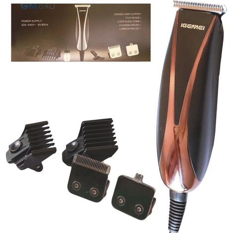MaxTech - Tagliacapelli Rasoio Elettrico Regola Barba Lama In Titanio 6 Accessori Gm840 -