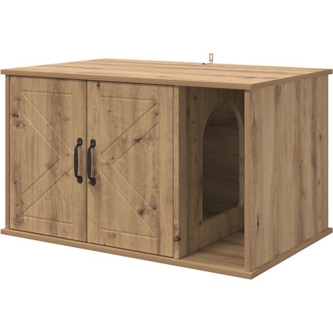 Casa para Gatos Roble Artesanal 85 x 55 x 50 cm vidaXL