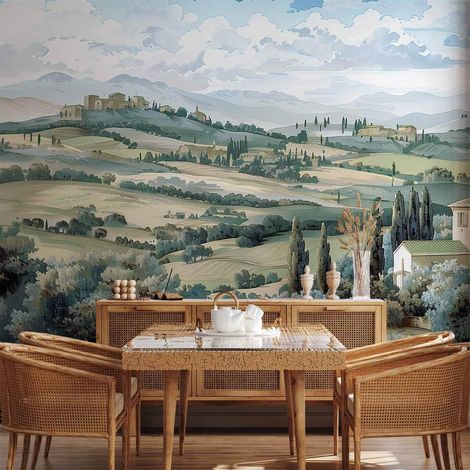 Carta da parati artgeist paesaggio toscano verde 150x105 cm