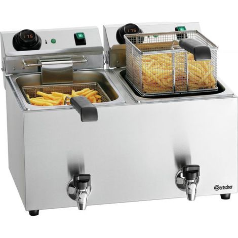 Friteuse double inox 2 x 9 Litres à poser, 6600 W, 220 V - MONO