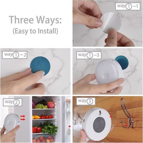 Lampe Detecteur de Mouvement Interieur Rechargeable par USB[Lot de 3], Veilleuse LED Automatique Veilleuse Détecteur de Mouvement, L (1/4)