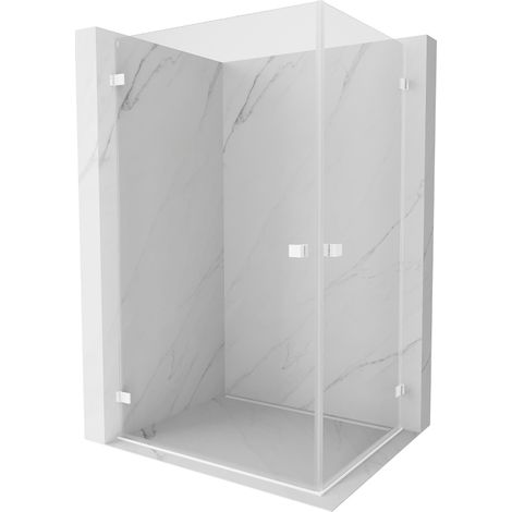 Mexen Lunar-B Duo cabine de douche pivotante 85 x 75 cm, transparent, blanc - 832-085L-075P-20-00 (1/5)