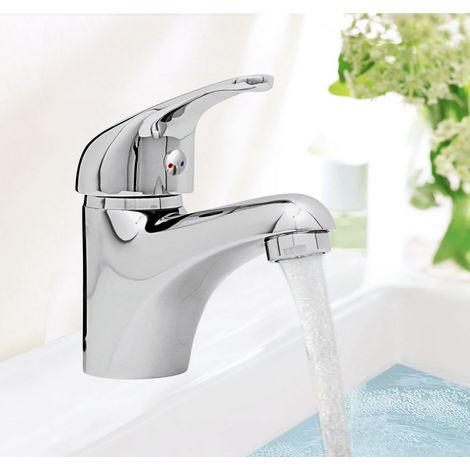 Robinet Mitigeur de lavabo Design en laiton chrome vasque (1/3)