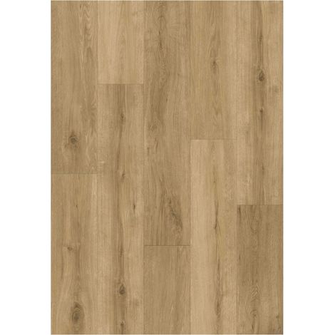 Suelo vinílico SPC Click Lunor, Roble Natural Marrón Miel, efecto madera, con Aislamiento Acústico Paquete de 10 lamas (2,208 m²) (1/5)