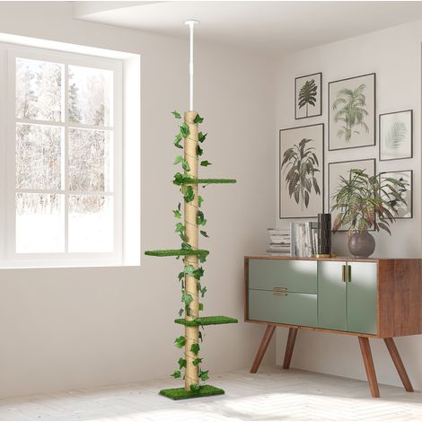 Árbol para gatos de techo 202-242 cm, altura regulable, con kit antideslizante HAVRYA (1/5)