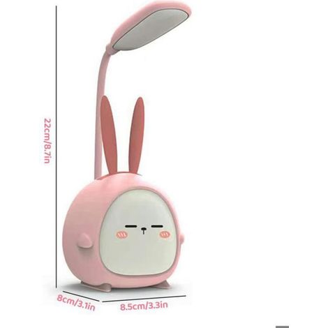 Lampe de Bureau LED, Lampe de Bureau Sans Fil, Rechargeable par USB, Lampe de Bureau pour Enfant, Cadeau pour Enfants,Rose (1/4)