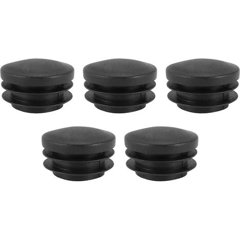 Noir plastique 35mm Dia Blanking extrémité capuchons rond tube insert lot de 5 pièces (1/5)