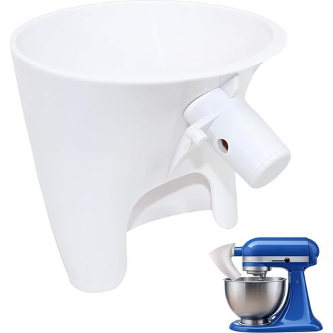 Entonnoir à Farine - 1 Pièce - Plastique Alimentaire - Anti-Éclaboussures - Pour Robot Pâtissier KitchenAid - Compatible Séries Artisan et Classic