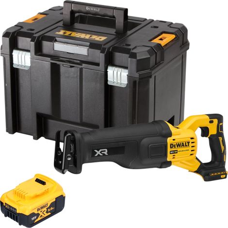Scie sabre sans fil DeWalt DCS 386 NT 18 V Brushless + 1 batterie 5,0 Ah + TSTAK - sans chargeur