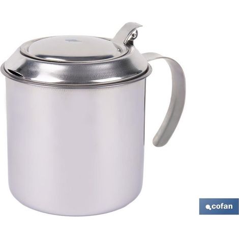 Auffangschale aus Edelstahl Ø12,5x15,5cm mit herausnehmbarem Filter mit Symbol für Fischöl (750ml) (1/4)