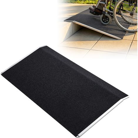VEVOR Schwellenrampe 810x390mm, 181,4kg Belastbare Rollstuhlrampe mit Rutschfester Oberfläche, Auffahrschiene aus Aluminium, Tragbare Auffahrrampe für Rollstuhl Scooter Türschwelle Bordsteine Treppen (1/5)