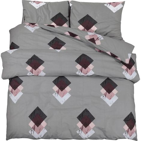 Maison Exclusive - Juego de funda nórdica algodón gris 200x200 cm