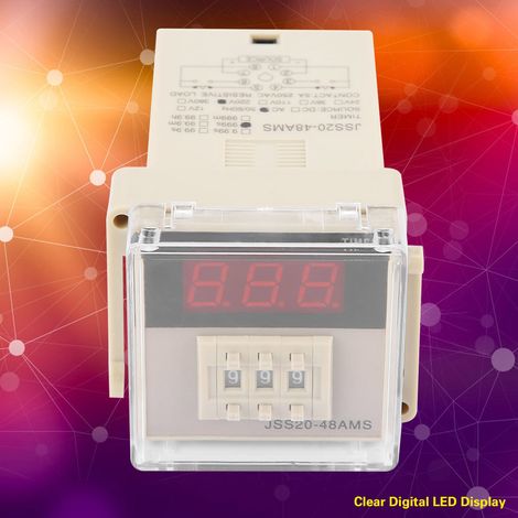 Relais temporisé numérique avec affichage digital, retard à l'allumage 1-999 secondes, AC 220V, JSS20-48AMS (1/5)