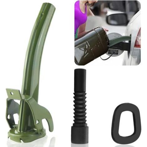 Pair Bec Verseur Jerrican Metal Bec Bidon Carburant Bec Verseur pour Bidon d'essence Convient aux Bidons Métalliques de 5, 10 et 20 Litres