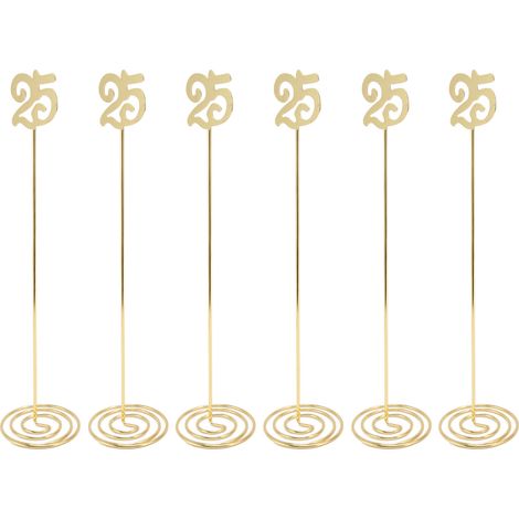 Stück Tischnummern aus Metall, rostfrei, mit Sockel, für Bankette, Hochzeiten, Feiern, Empfänge, Nummer 25 (1/5)