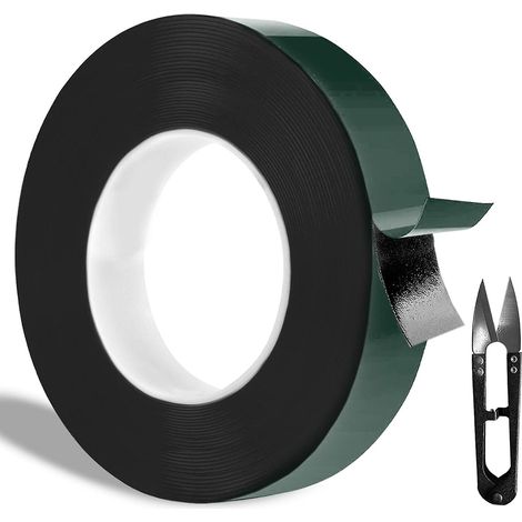 Ruban adhésif double face extra-fort noir 10 mm x 10 m - Ruban mousse de montage durable pour l'industrie automobile (1/5)