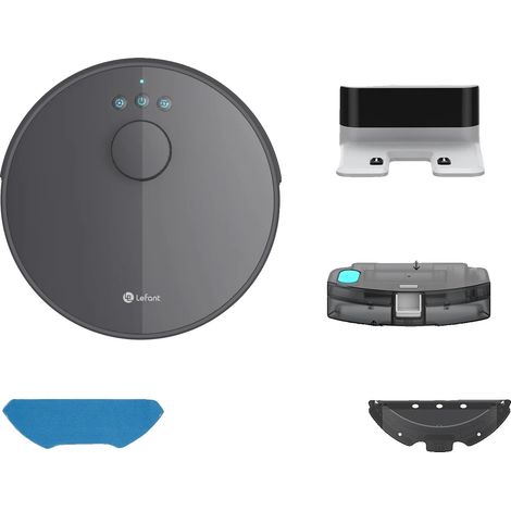 Robot aspirapolvere con navigazione LiDAR, potenza di aspirazione 5500 Pa, colore grigio (modello M1). (1/2)