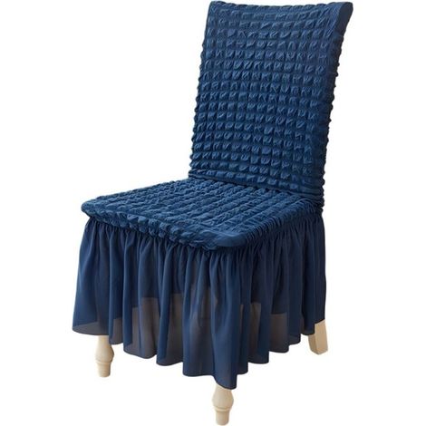 Lot de 2 housses de chaise. Longueur : 38-46 cm, largeur : 35-48 cm, hauteur : 45-60 cm. Housses de chaise extensibles universelles pour chaises de salle à manger. Protections douces pour vos chaises. (1/5)
