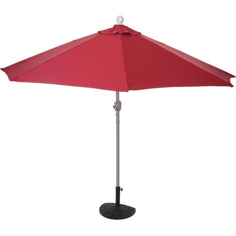 [NON UTILIZZATO] Ombrellone da parete balcone salvaspazio mezzaluna semicircolare Parla 135x260x252cm bordeaux con base