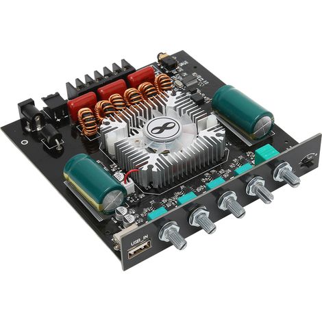 Carte Amplificateur Audio 2.1 Canaux avec Ventilateur USB, Alimentation DC 15‑36V pour Haut‑parleurs (1/5)