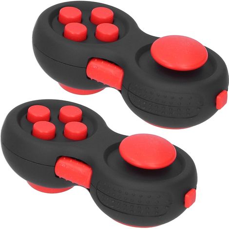 Set mit 2 Massagepads zur Linderung von Angstzuständen und Stress, Spielzeug für Kinder- und Erwachsenenhände (schwarz und rot) (1/5)