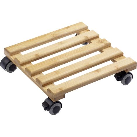 Metafranc WU0825340 Portavaso con rotelle Bambù Capacità di carico (max.): 60 kg 300 mm x 300 mm x 74 mm Numero ruote d