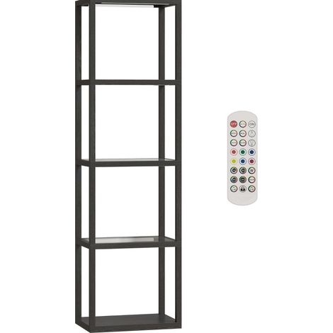 Lampada LED RGB con ripiani in vetro temperato, telecomando, musica, nero (1/5)