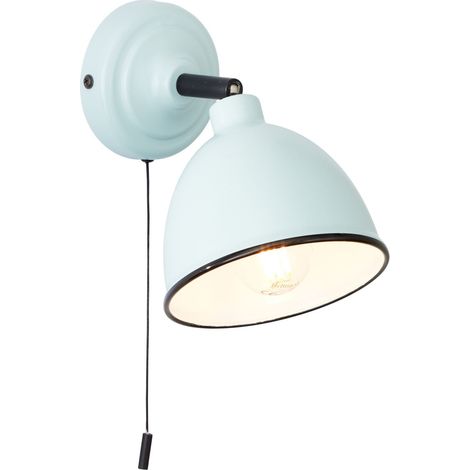 BRILLIANT Lampe Telio Wandleuchte Zugschalter hellblau 1x D45, E14, 28W, geeignet für Tropfenlampen (nicht enthalten) Mit Zugschalter (1/5)