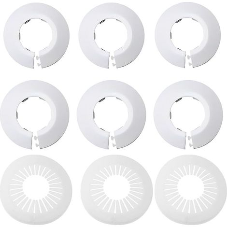 9 Pièce Rosaces Simples De Radiateur Cache Tuyau Rosace Radiateur Cache Tuyau Radiateur Radiateur De Tuyau Radiateurs De Tuyau En Plastique Pour Chauffage Couvercle (3 Modèles) (1/5)