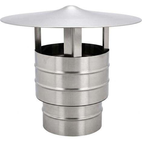 MAKA Comignolo Antivento Base Tonda, Terminale per Canna Fumaria Camino Stufa a Legna Pellet e Gas, Cappello Antipioggia Aspirafumo Rotondo Ø 450 mm (1/5)