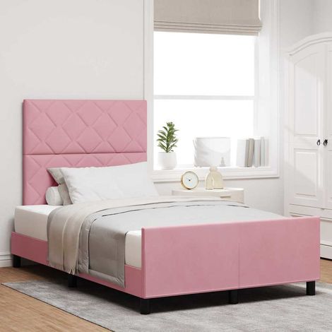 vidaXL Cama tipo Box Spring con cabecera Rosa 120 x 190 cm Terciopelo (1/5)