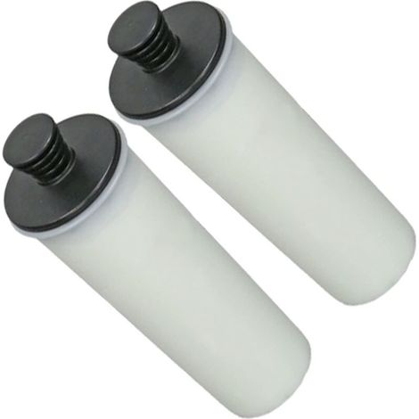 Packung mit 2 Entkalkungskartuschen für Kärcher SC3 Dampfreiniger - Abmessungen: 10 x 5,5 x 25,5 cm.