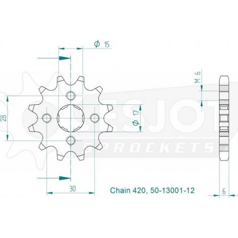 Pignon TT Honda - 420 - 12 Dents - Made in Germany